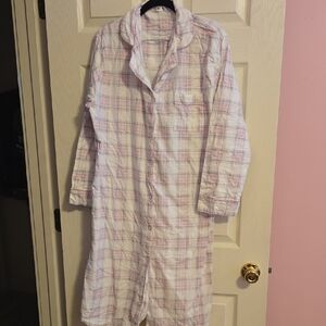 Plaid Button-Down Nightgown